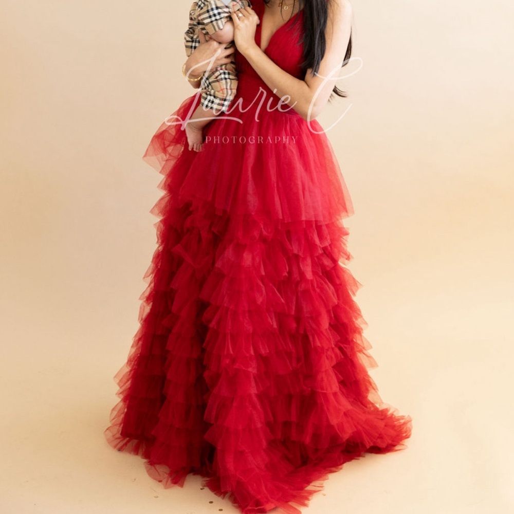 Gorgeous tulle ball gown prom dress tiered